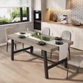 thumbnail image 1 of EDTara 62.99" Large Dining Table for 4–6, Rustic Wood Top with Sturdy Black Metal Legs, Industrial Rectangular Table for Kitchen, Dining Room & Living Room, 1 of 8