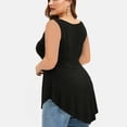 thumbnail image 4 of Timegard Womens Plus Size Tank Tops Lace Round Neck Irregularly Bottom Loose Tunic Tops Comfy Casual, 4 of 6