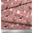 thumbnail image 2 of Soimoi Polyester Crepe Fabric Heart,Footprint & Cat Animal Fabric Prints by Yard 42 Inch Wide, 2 of 3