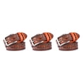 thumbnail image 4 of relayinert Classy And Durable PU Belt For Men Wear-resistant And Fine Workmanship Coffee Orange 110cm 3Set, 4 of 6