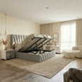 thumbnail image 3 of Velets Queen Bed Frame with Hydraulic Lift Storage, Upholstered Platform Bed, Tufted Headboard, Wood Slats, No Box Spring Needed, 3 of 8