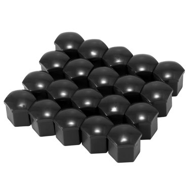 20pcs 19mm Black Plastic Car Wheel Nut Lug Covers with Black Clip