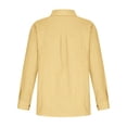 thumbnail image 4 of cfhntfmh Long Sleeve Shirts for Women Cotton Linen Collared Buttons down Blouses Casual Fall Solid Color Plus Size Tee Shirts, 4 of 7