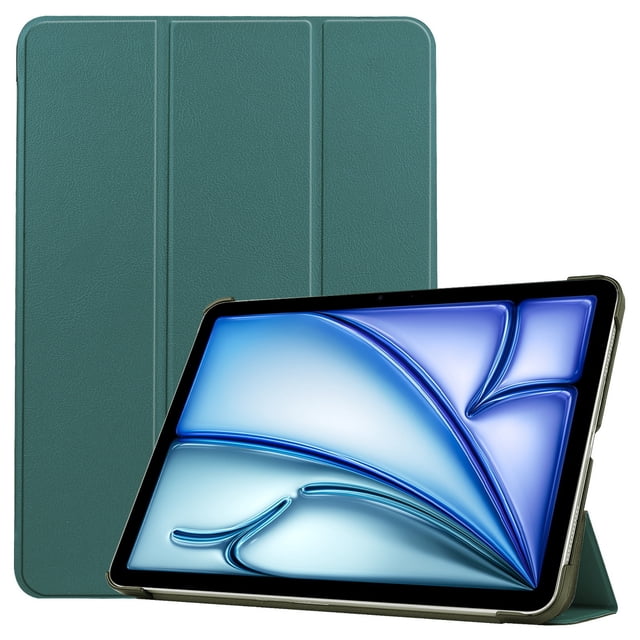 DWaybox Case for iPad Air 11‑inch (M4) 2026 Model A3460 – Slim Folio Cover with Adjustable Kickstand | Shockproof Protection & Ultra-Lightweight Hard Shell -Dark Green