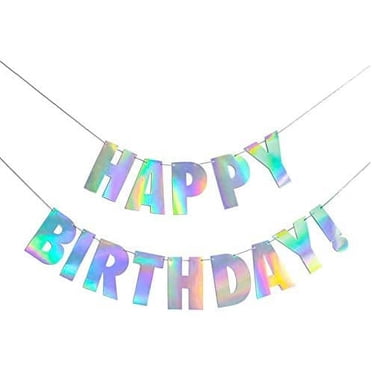 Shiny Happy Birthday Banner Sign Garland- Happy Birthday Sign,Happy Birthday Letters Banner,Birthday Party Decoration Supplies