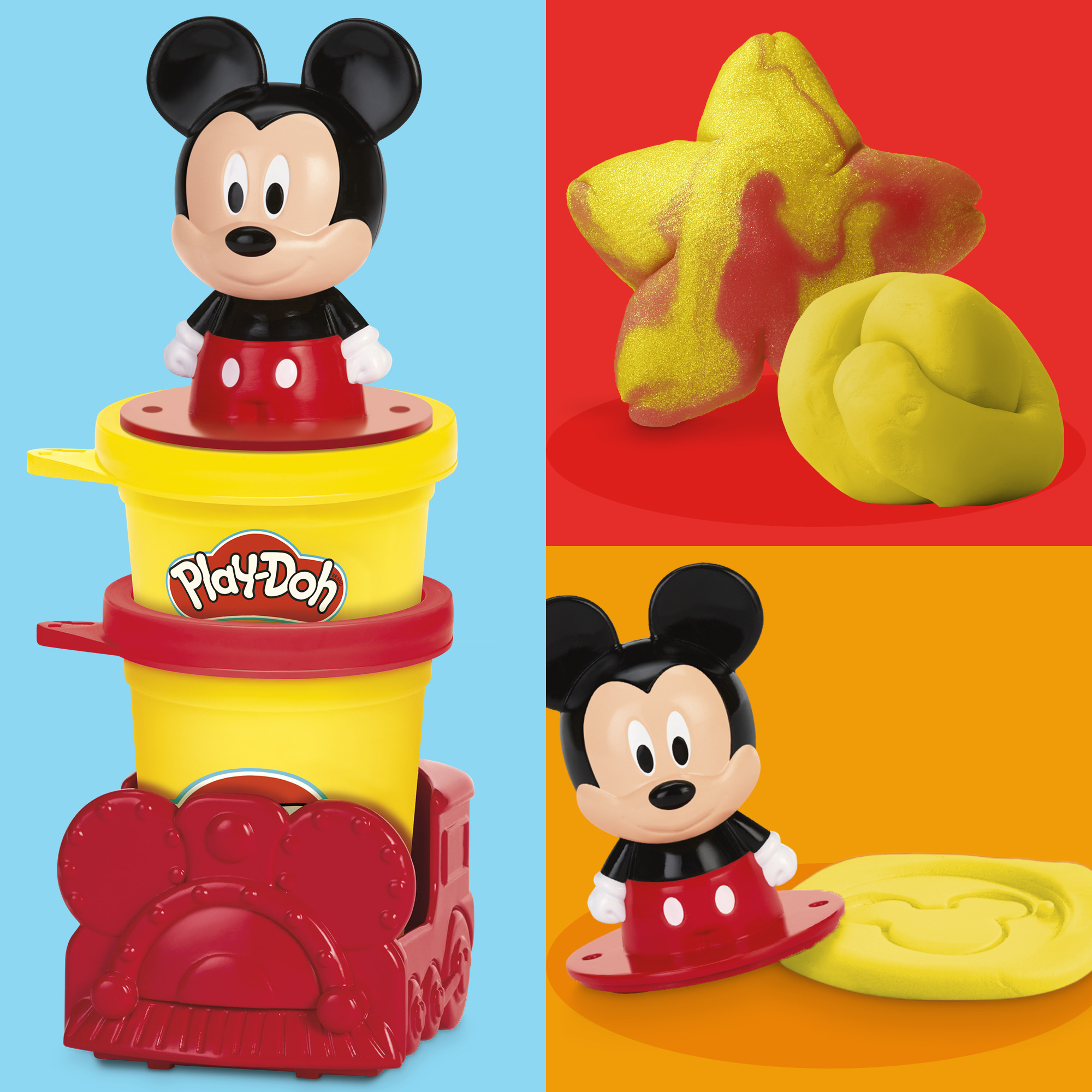 Play-Doh Disney Junior Créations au tampon Mickey Mouse, coffret de pâte à modeler