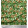 thumbnail image 1 of Soimoi Green Velvet Fabric Dot & Flower Hand Drawn Decor Fabric Printed BTY 58 Inch Wide, 1 of 3