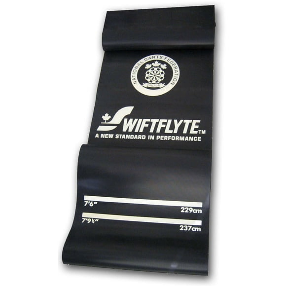 Swiftflyte NDFC Heavy-Duty Rubber Dart Throw Mat with 7 ft 6 in and 8 ft Oche Lines, Non-Slip Dartboard Floor Protection