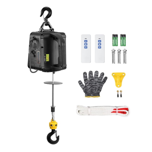 1100 Lbs Electric Hoist Winch 1500W Portable Power Crane With Wireless Remote Control For Warehouse Factory Lifting ,Easy to Operate