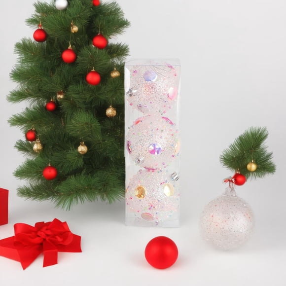 Dvkptbk 3PCS 80MM Christmas Balls Ornaments for Christmas Tree - Shatterproof Christmas Ornaments Xmas Tree Decorations Silver Hanging Balls for Holiday Wedding Party Decorations
