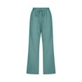 thumbnail image 4 of Women Fashion High Waisted Wide Leg Pants Drawstring Elastic Trousers Comfy Straight Leg Long Pants With Pockets, 4 of 5