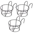 thumbnail image 2 of 3pcs Balcony Plant Pot Holder Hanging Planter Pot Parapet Iron Fence Flower Pot, 2 of 5