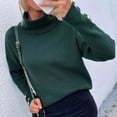 thumbnail image 2 of Yuyuzo Womens Sweater Long Sleeve Pullover Turtleneck Tops with Button Cuff Winter Fall Casual Solid Color Sweaters, 2 of 5