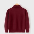 thumbnail image 2 of Dealovy Toddler Baby Sweaters Solid Color Pullover Basic Top Kids Fall High Neck Long Sleeve Cotton Blouses, 2 of 3