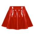 thumbnail image 3 of GDREDA Ladies Glossy Pleated Short Skirt Large Size Performance Tennis Athletic Wear Red,M, 3 of 6