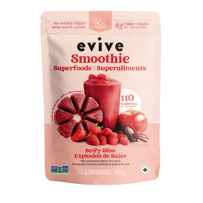 Evive Smoothie Cubes - Berry Bliss, 405g, Vegan, Non-GMO, Frozen Cubes, Blend (beets, mixed berries, dates etc.), Evive Smoothie Cubes - Berry Bliss, 405g