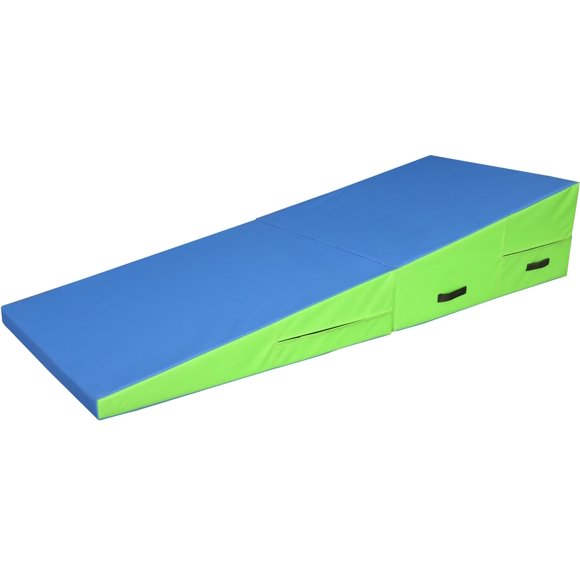 PRISP Tapis de Gym Pliant Incline - Tapis de Gymnastique et de Tumbling à Semelle Compensée 71 x 30 x 14 Po pour Enfants