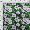 thumbnail image 3 of oneOone Velours Vert Tissu Feuilles & Trèfle Robe Tissu Tissu Imprimé par la Cour 58 Pouces de Large, 3 of 5
