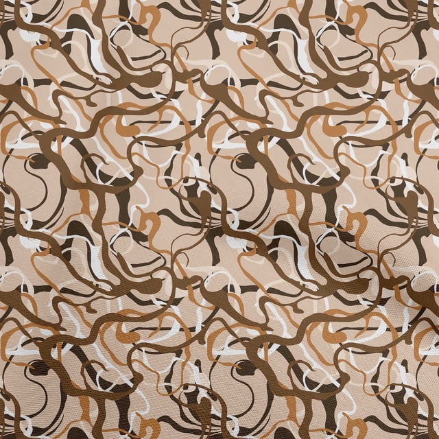 oneOone Georgette Viscose Brown Fabric Abstract Sewing Craft Projects Fabric Prints By Yard 42 Inch Wide