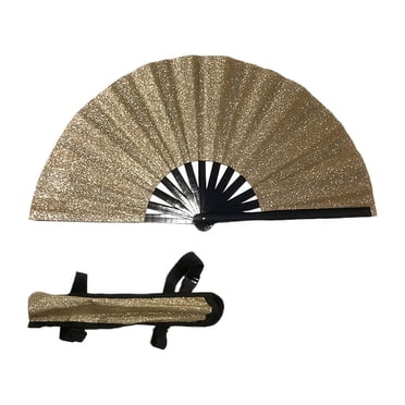 Large Folding Hand Fan Glitter Shiny Portable Dance Accessories for Festival Party Club Concert Decoration and Line Dance Enthusiasts