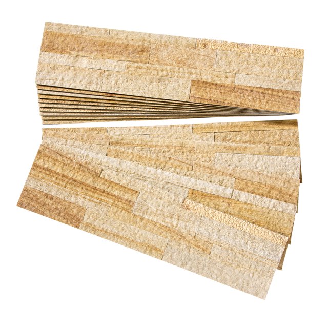 Aspect Peel and Stick Stone Overlay Kitchen Backsplash - Golden Sandstone