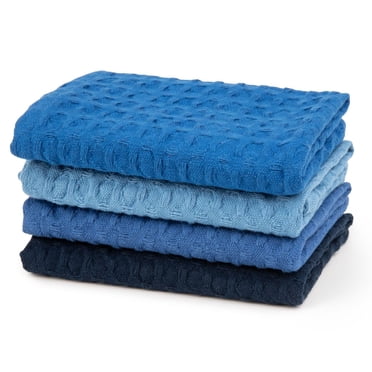 Mainstays 4 Pieces, Waffle Dishcloths, Navy Blue