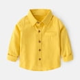 thumbnail image 2 of T-shirts Garçons Manches Longues Décontracté Polo Uni Jaune 5-6 Ans, 2 of 4