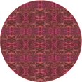 thumbnail image 1 of Ahgly Company Tapis Rond Lavable en Machine Intérieur Transitionnel Rouge Cerise, 5 Pieds Rond, 1 of 7