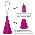 thumbnail image 3 of Unique Bargains 6.5' Silky Bookmark Tassels with Loop for DIY Craft Accessory, 8Pack Rose Red, 3 of 5