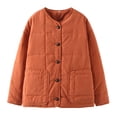 thumbnail image 1 of WRKEKC Women's Plus Size Puffer Jacket Oversized Fit Utility Pockets Winter Wear Street Style Comfort Orange L, 1 of 2