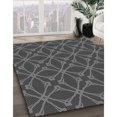 thumbnail image 3 of Ahgly Tapis Rond Lavable en Machine Intérieur Transitionnel Gris Platine, 3 Pieds Rond, 3 of 7