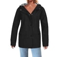 thumbnail image 2 of Sentmoon Running Jackets for Women Plus Size Drawstring Hooded Neck Long Sleeve Ladies Winter Coats Zipper Solid Color Windproof Waterproof Windbreaker with Pockets Fall and Winter, 2 of 7
