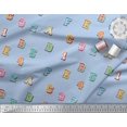 thumbnail image 3 of Soimoi Cotton Cambric Fabric Numbers & Alphabets Text Printed Craft Fabric by The Yard 42 Inch Wide, 3 of 3