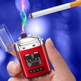thumbnail image 1 of USB Rechargeable Plasma Lighter, Windproof Flameless Electric Lighter with LED Light, Portable Arc Lighter for Camping BBQ Candle Outdoor Indoor Use, Red, 1 of 6