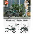 thumbnail image 2 of 26 Inch Folding Adult Tricycle 7 Speed Trike with Removable Basket Green, 2 of 8