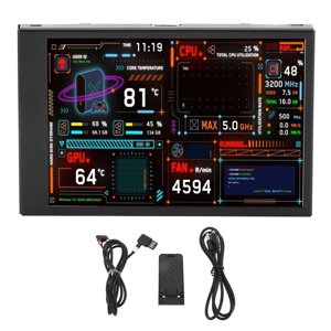 3.5in Ordinateur Temp Monitor Dual USB Port IPS Mini Affichage CPU Moniteur de données avec éditeur de thème visuel pour GPU RAM HDD