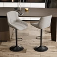 thumbnail image 3 of Hawsaiy Adjustable Bar Stools Set of 2, Swivel Counter Height Bar Chairs with Back, Modern Technical Fabric Barstools for Kitchen Island & Home, Light Gray, 3 of 11