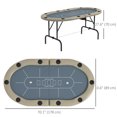 thumbnail image 3 of Soozier 70" Foldable Poker Table, 8 Player Blackjack Game Table, Blue, 3 of 10