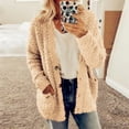 thumbnail image 1 of Fleece Cardigan Sweaters for Women Soft Long Sleeve Jacket with Pockets Button Down Open Front Fall Clothes, 1 of 5