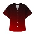 thumbnail image 4 of RXIRUCGD Mode Chemise Boutonnée à Manches Courtes pour Femme, Couleur Unie, Printemps/été, Rouge, Taille : L, 4 of 5