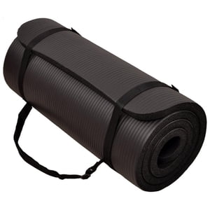 BalanceFrom Yoga Mat, 1" Extra Thick Exercise Pilates Workout Mat, Graphite