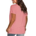 thumbnail image 4 of AherBiu Hauts Grande Taille pour Femmes T-Shirt à Manches Courtes Col Ras du Cou Été Décontracté Confortable T-Shirts Basiques, 4 of 4