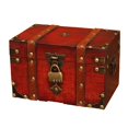 thumbnail image 1 of SUTENGDA Wooden Storage Box with Lock Large Capacity Multipurpose Decorative Treasure Chest Retro Style Storage Organizer, 1 of 7