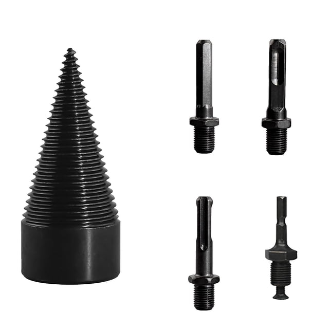 Save Big! 5PCS Removable Firewood Log Splitter Drill Bit, High-Speed Wood Screw, Easy to Use Wood Splitting Tool for Home, Camping, and Outdoor Activities