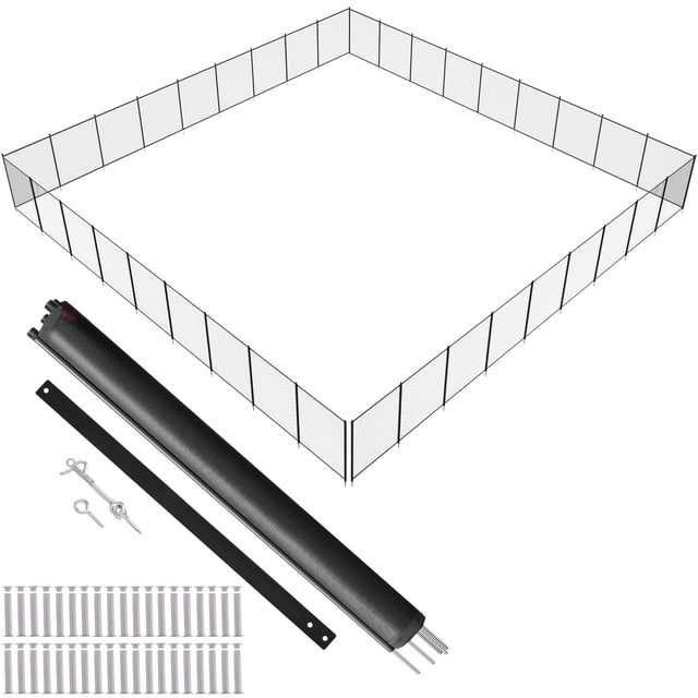 VEVOR Pool Fence, 4 x 108 FT Pool Fences for Inground Pools, Removable Child Safety Pool Fencing, Easy DIY Installation Swimming Pool Fence, 340gms Teslin PVC Pool Fence Mesh Protects Kids and Pets