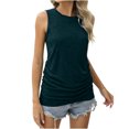 thumbnail image 1 of JGGSPWM Femmes Sans Manches Col Rond Été Couleur Unie Coupe Ample Débardeurs Basiques T-Shirts Vert TG, 1 of 9