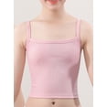 thumbnail image 3 of vastwit Kids Girls Spaghetti Strap Camisole Ribbed Knit Crop Tank Top Sleeveless Baisc Crop Cami Tops Pink XL/大码, 3 of 5