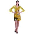 thumbnail image 2 of Moomaya Robe Courte Imprimée pour Femmes, Manches Évasées, Coupe Droite, Robes pour Femmes, Vêtements d'Été Décontractés, 2 of 6