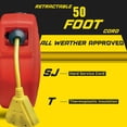 thumbnail image 4 of ReelWorks Mountable Retractable Extension Cord Reel - 14AWG x 40' ft, 3 Grounded Outlets, Max 15A, 4 of 5