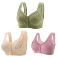 thumbnail image 1 of Timegard 3pc Plus Size Bras for Women Front Closure Button Full Support Bralette Comfort Seniors Bras, 1 of 6